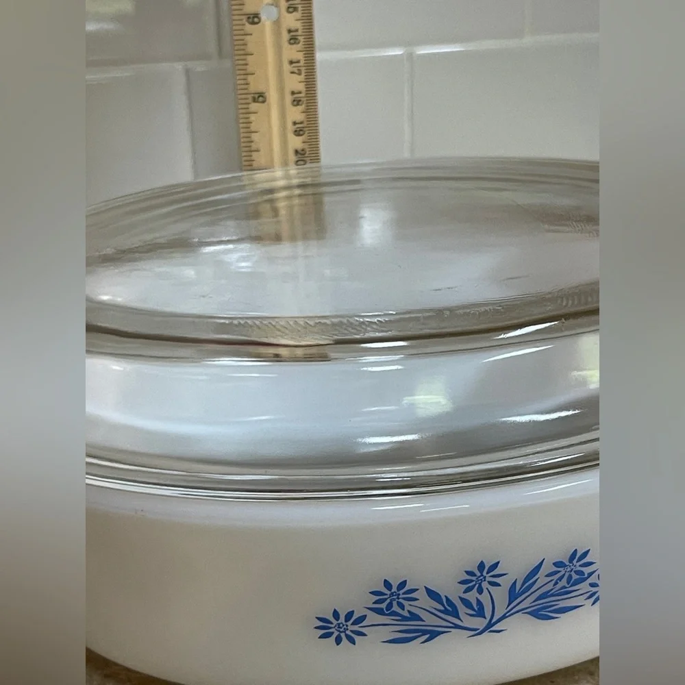 Vintage Anchor Hocking Fire King Oval 1.5 Qt #433 Casserole W/Lid Cornflower